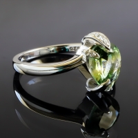 Anillo de Plata .925 con Turmalina en Corte de Pera