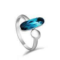 Anillo de Semilla Cristal Austriaco Azul
