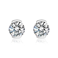 Aretes Blancos de Cristal Austriaco en Plata de Ley
