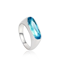 Hermoso Anillo de Cristal Austriaco Color Azul