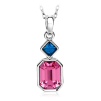 Bonito Collar de Cristal Austriaco Rosa