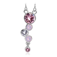 Hermoso Collar con Cristales Cristal Austriaco en Tonos Rosados