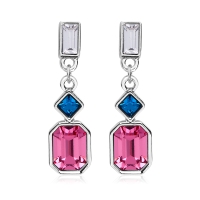 Aretes de Cristal Austriaco Rosa