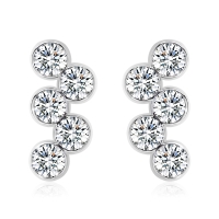 Aretes de Cristal Austriaco en Forma de Círculos