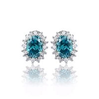 Hermosos Aretes de Alejandrita Bicolor ( Verde/Azul ) en Plata .925