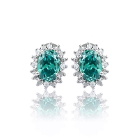 Hermosos Aretes de Alejandrita Bicolor ( Verde/Azul ) en Plata .925