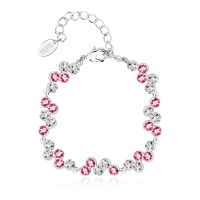Alta Calidad de Pulsera de Cristal Austriaco con Cristales Rosas y Blancas