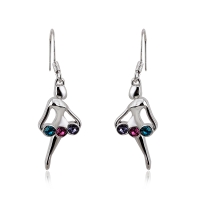 Bonitos Aretes de Bailarinas Cristal Austriaco de Colores