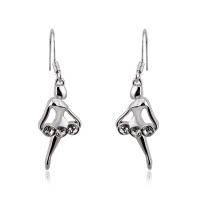 Aretes Bailarinas Cristal Austriaco Blanco