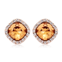 Hermosos Aretes con Baño de Oro Rosa 18K