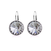 Aretes Circulares de Cristal Austriaco Blanco