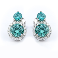 Aretes con Piedras de Alejandrita Cambian de Color en Plata de Ley