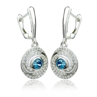 Alejandrita Que Cambia de Color Aretes de Plata