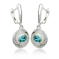 Alejandrita Que Cambia de Color Aretes de Plata