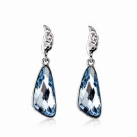 Aretes de Cristal Swarovski color Aquamarina