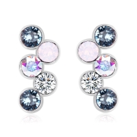Aretes de Cristal Austriaco Color Negro en Forma de Círculos