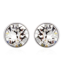 Aretes de Cristal Austriaco Solitario Color Blanco