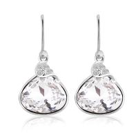 Aretes de Plata 925 Con Cristal Austriaco Blanco