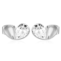 Aretes de Swarovski Blancos en Forma de Corazón