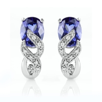 Aretes de Tanzanita Con Plata 925