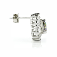 Preciosos Aretes de Plata de Ley .925 y Topacio Místico