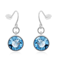 Aretes Elegantes de Cristal Austriaco Color Azul