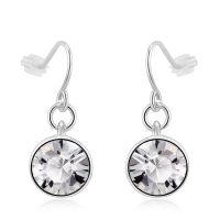 Aretes Elegantes de Cristal Austriaco Color Blanco