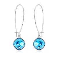Aretes Largos de Cristal Austriaco Color Azul