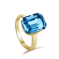 Anillo de Cristal Austriaco Color Azul