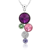 Collar Amatista de Círculos con Cristales Swarovski