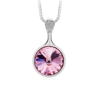 Collar de Circulo Color Rosa de Cristal Swarovski