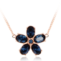 Collar Swarovski de Flor Azul