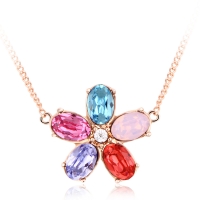 Hermoso Collar Swarovski de Flor de Colores