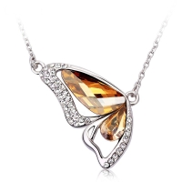 Lindo Collar de Cristal Austriaco Mariposa color Mixto Topaz