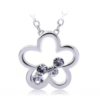 Collar de Flor con Cristales Blancos Cristal Austriaco