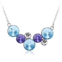 Bonito Collar de Círculos de Cristal Austriaco