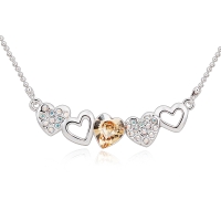 Collar de Cristal Austriaco con Corazón Champagne