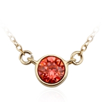 Collar Cristal Austriaco Cristal Rojo con Baño de Oro