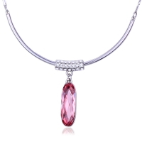 Lindo Collar de Cristal Austriaco Rosa