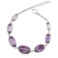 Hermosa Pulsera de Plata Con Cristales de Swarovski
