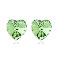 Hermosos Aretes de Cristal Austriaco Ambar Color En Forma de Corazón