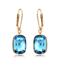 Preciosos Aretes de Cristal Swarovski Color Aquamarina