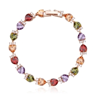 Pulsera de Corazones Con Cristales de Colores de Cristal Austriaco