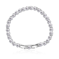 Pulsera de Cristal Swarovski Blanco Con Rodio