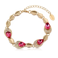 Hermosa Pulsera Dorada con Cristal Austriaco