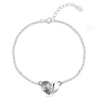 Pulsera con Corazón Cristal Austriaco Color Negro