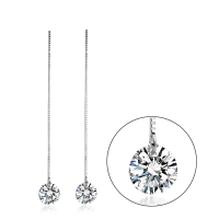 Aretes De Cristal Austriaco Con Plata 925 Color Blanco
