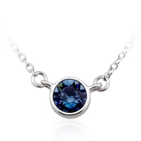 Collar Cristal Austriaco con Cristal Azul Metalico