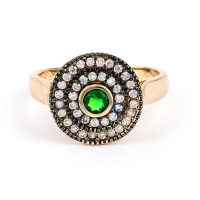 Anillo de Esmeralda Creada Con Baño de Oro