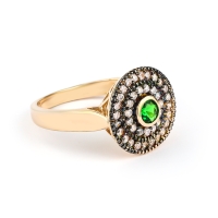 Anillo de Esmeralda Creada Con Baño de Oro